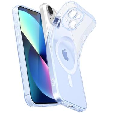 Imagem de Svanove Capa magnética transparente para iPhone 13, compatível com Magsafe Slim Thin Transparent Mag Safe Case para mulheres e meninas, capa feminina de borracha de silicone macia com capa de câmera