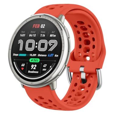 Imagem de ZOCOVIN Pulseiras de silicone para Amazfit Active 2/Active, pulseira de substituição respirável esportiva macia para Amazfit GTS 4/4 mini/3/2 mini/2e
