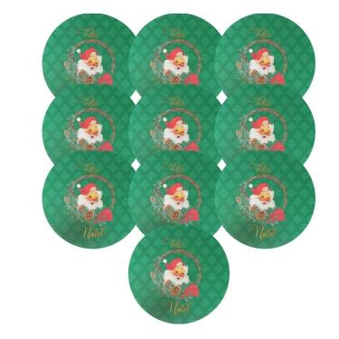 Imagem de Kit 10 Sousplat Jogo Americano Decoração De Natal Mesa Posta Modelo:verde Arabesco