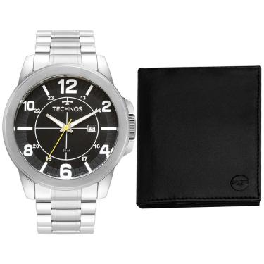 Imagem de Kit Technos Masculino Racer Basico Prata - 2115mgr/k1p
