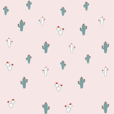 Imagem de Papel De Parede Infantil De Cactos - Fofura Baby Ff4012.