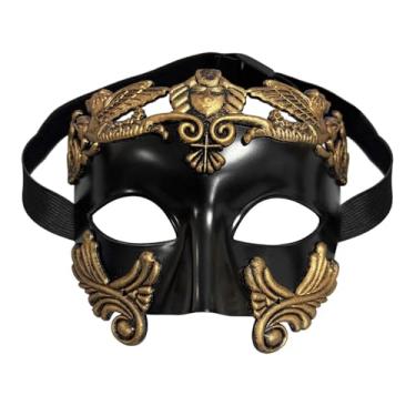 Imagem de Kurmingary Máscara De Baile Máscaras, Veneza, Guerreiro Grego Romano Antigo, Cavalheiro Veneziano, Máscaras Meia Face Para Carnaval - Cobre Preto