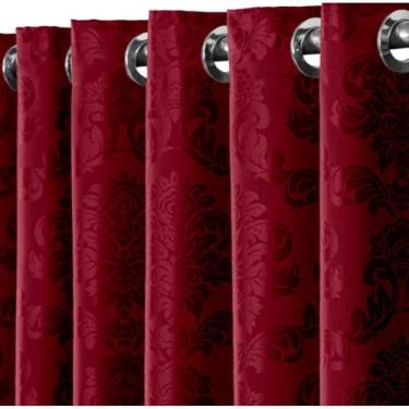 Imagem de Cortina para sala,Cortina Premium Para Sala e Quarto Jacquard Estampada 1,30 X 2,00 Metros Ideal para Janela Semi Blackout(Marsala)