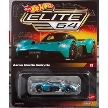 Imagem de Hot Wheels Elite 64 Aston Martin Valkyrie – Premium Die-Cast Car with Opening Gull-Wing Doors, Real Riders Rubber Tires, Metal Body & Chassis – Metallic Teal – HWR91 Collector Car 1:64 Scale