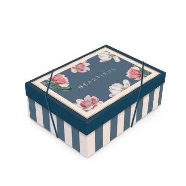 Imagem de Caixa Retângular com Tampa - Pretty Magnolia - 1 unidade - Cromus - Ri