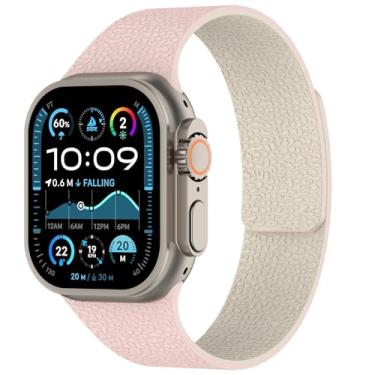 Imagem de LYSMVIVI Pulseira magnética de silicone de lichia compatível com Apple Watch Ultra, SE, séries 11, 10, 9, 8, 7, 6, 5, 4, 3, 2 e 1 de 49 mm, 46 mm, 46 mm, 46 mm, 46 mm, 4, 2 e 1 de 49 mm, 46 mm, 45 mm