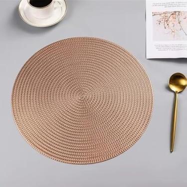 Imagem de Kit 4 ou 6 Jogo Redondo Jantar Mesa Posta Cozinha 38cm(ROSA METÁLICO,Kit 6)