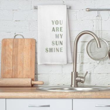 Imagem de Toalhas de mão infantis para decoração de banheiro, presentes You are My Sunshine, decoração de banheiro infantil, panos de prato de cozinha verde sálvia, 40 x 61 cm