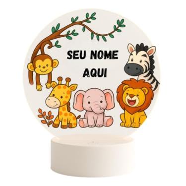 Imagem de Luminária Infantil Safari Com Nome Personalizado