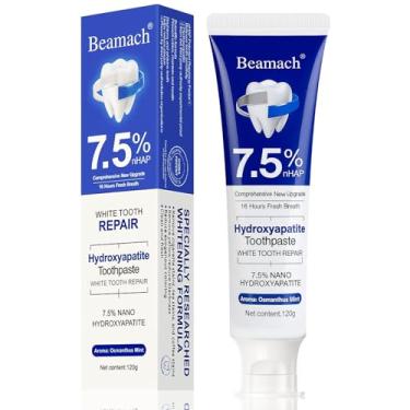 Imagem de Beamach Pasta de dente de hidroxiapatita – Pasta de dente nano hidroxiapatita sem flúor 7,5 | Reparo de esmalte | Refrescante do hálito | Menta suave | Adequado para dentes sensíveis 120 ml (1)