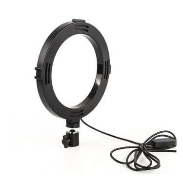 Imagem de Iluminador Ring Light Usb 20Cm Video Foto 8'' Com Tripé Mesa - Caerus