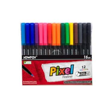 Imagem de Caneta Pixel Fineliner Hidrográfica 16 Cores 0.5Mm Newpen