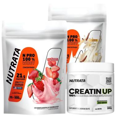 Imagem de Combo 2x NPro 900g Morango e Baunilha + Creatina Monohidratada 300g