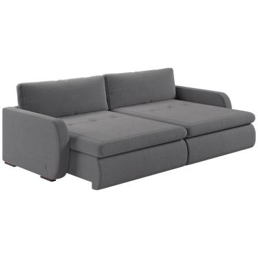 Imagem de Sofá Retrátil E Reclinável Zinia 1,60m Linho Cor Cinza 2323