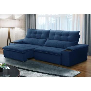 Imagem de Sofá Retrátil e Reclinável 3 Lugares 230cm com Porta Copos e Objetos B