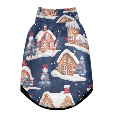 Imagem de SEHANY Casaco de Natal de gengibre para cães pequenos, superquente à prova de vento, jaqueta de inverno macia e aconchegante para animais de estimação para clima frio na neve com coleira para animais