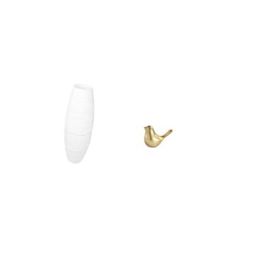 Imagem de Gralara Abajur de Chão Elegante com Cúpula de Papel E Estatueta de Pássaro Dourado, Moderno, com Proteção para Lâmpada, Ideal para Quarto, Sala de Estar, Hote