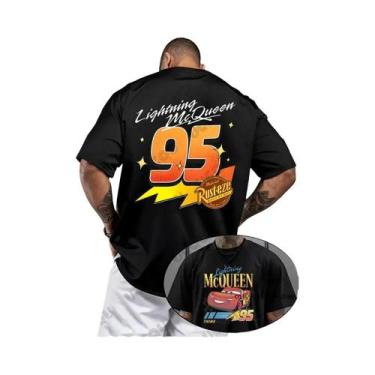 Imagem de Camiseta Masculina Oversized De Algodão Com Estampa Do Lightning McQue