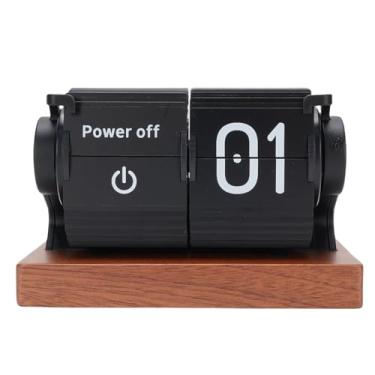 Imagem de Phefop Relógio de Mesa Flip, Mecânico Com Base de Madeira, Despertador de Giro Automático Com Temporizador e Lembrete para Escritório e Casa (#12)