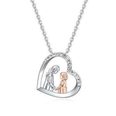 Imagem de Colar de irmãs com coração e irmã para irmãs grandes, Natal, aniversário, dia dos namorados, colares de amizade, Normal, Latão, Strass Sem Pedra Preciosa