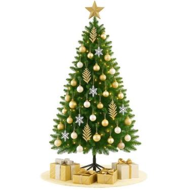 Imagem de Árvore de Natal Pinheiro Verde 1,80m com 720 Galhos e Base de Ferro Re