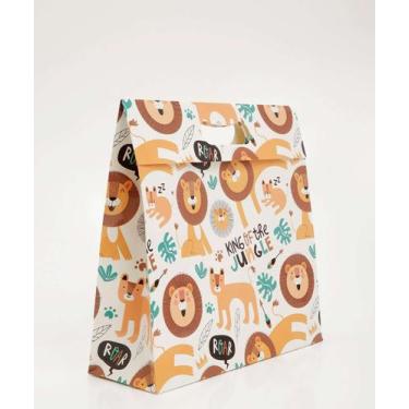 Imagem de Embalagem Presente Sacola Estampa Leões Marisa-97113, UN, Branco