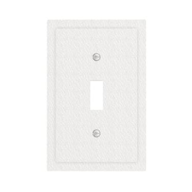 Imagem de WUYOCHA Placa decorativa para interruptor de luz Cholk White 1 Gang Single Toggle Placas de parede para tomadas elétricas, capas de placa de interruptor, placa frontal para quarto, cozinha, decoração