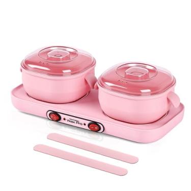 Imagem de Aquecedor de cera de silicone para remoção de pelos, kit de depilação Yofuly duplo feminino com dois bastões, máquina de aquecedor de cera quente para salão doméstico para corpo, perna, braços