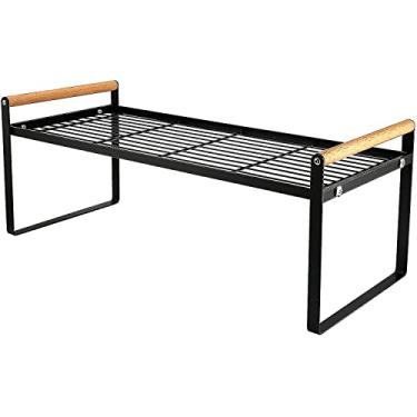 Imagem de Prateleira de Armazenamento para Balcão Cozinha Condimentos Metal Empilhável Multifuncional Organizador Armário e Despen