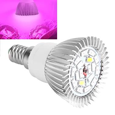 Imagem de HURRISE Lâmpada LED de Crescimento de 18 W, Luz de Planta de Espectro Total Com 18 LEDs 11Red 4Blue 1Warm White 1White 1IR, E27 E14 GU10 Soquete para Plantas de Interior Hidropônico (E14)
