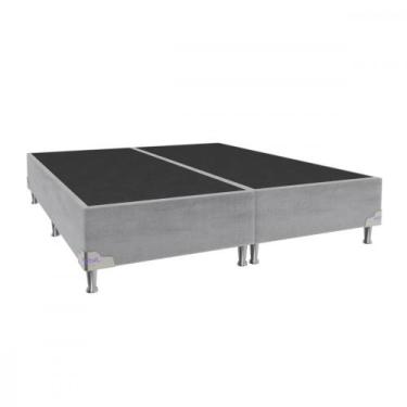 Imagem de Base para Cama Box Queen 158x198x28 Sued Cinza Portobel, Cinza