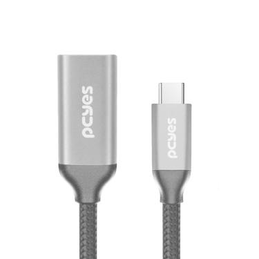 Imagem de Cabo USB TIPO-C para HDMI Fêmea 2.0 4K/60HZ - Preto - 15CM - NYLON - PUCF-15P