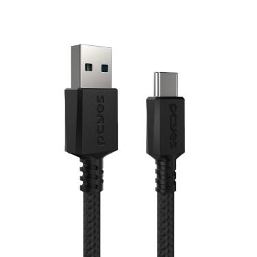 Imagem de Cabo USB a 3.0 Macho P/ USB TIPO-C - Preto - 3M - NYLON - CBPY003P