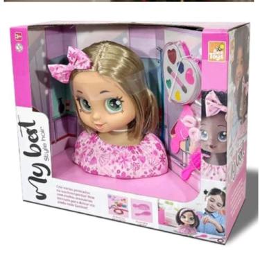 Imagem de BONECA PARA PENTEAR E MAQUIAR BUSTO COM ACESSÓRIOS BRINQUEDO DE MENINA
