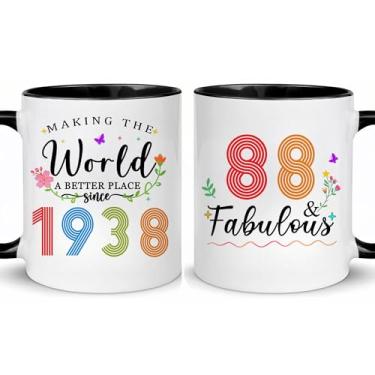 Imagem de Choinn 1938 Presentes de aniversário de 88 anos para mulheres e homens, presente de aniversário de 88 anos, caneca de café para mãe, pai, avó, vovô, ideias de presentes de aniversário de 88 anos, Dia