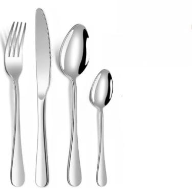 Imagem de Kit 36 Talheres Aço Inox Stainless Steel Mesa Posta Garfo Faca Colher Dourado(Prata (Kit 48))