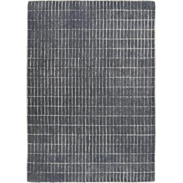 Imagem de Restoration and Renovation Tapete de lã premium importado Capitola Space Tingimento feito à mão - Tapete de design moderno exclusivo para sala de estar, quarto e sala de jantar (moke, 7 x 20 cm)