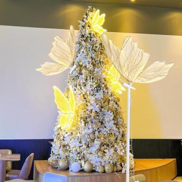 Imagem de B-COOL Decoração da luminária de chão de borboleta de casamento: luzes de festa de aniversário, lâmpada de teto, borboletas, lustre quente|LED dourado decorativo 60 cm/23,6 pol e 1 peça