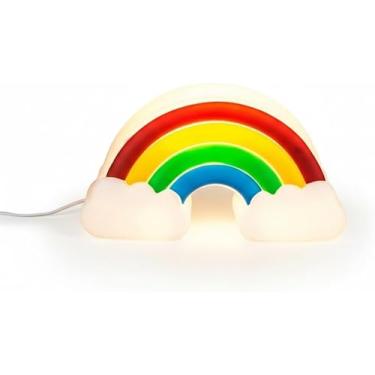 Imagem de Luminária Arco-Íris Fun Light 33cm Bivolt | Abajur de Mesa em Polietileno | Decoração Fofa, Quarto Infantil e Geek | Luz Difusa | Cabo 1,8m