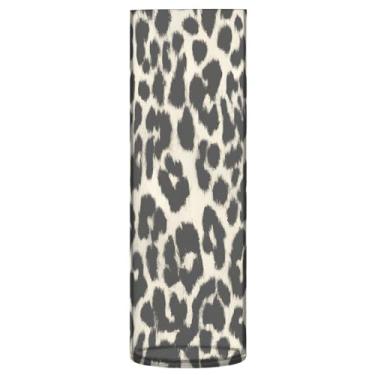 Imagem de JUZIHAI Vaso com estampa de leopardo de neve para flores, 9,9 cm x 30 cm, cilindro de plástico, moderno, vaso de flores para centro de mesa de casamento, decoração de casa