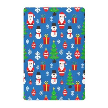 Imagem de JUZIHAI Lençol de berço 99 x 68,5 cm, elementos natalinos, macio, respirável, elástico para meninos e meninas, lençol de brincar para berço padrão e cama de criança pequena