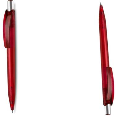 Imagem de Caneta plástica esferográfica retrátil escrita em azul rdfdtyft (Kit 2 Vermelho)