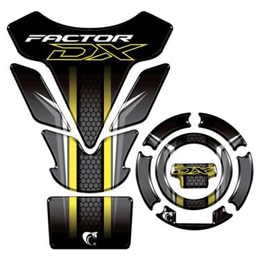 Imagem de Kit Protetor De Tanque + Bocal Resinado Yamaha Factor Dx 2025-2026 Amarelo Amarelo