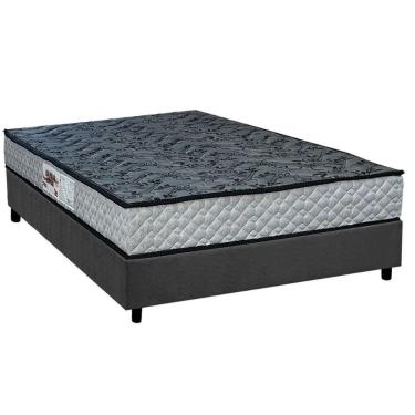 Imagem de Conjunto Box Casal: Colchão Espuma Paropas D23 Ag65 Royalle Rustico + Base Crc Suede Gray (138x188)