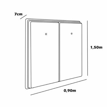 Imagem de Cabeceira Estofada Solteiro 90 Cm Coral Corino Preto