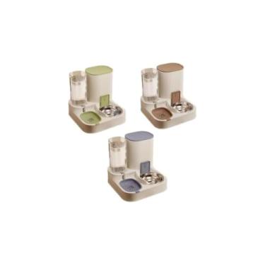 Imagem de Comedouro e Bebedouro Automático com Dosador Antiformiga para Cães e Gatos, 900ml, Azul, Plástico, 22x19x30cm