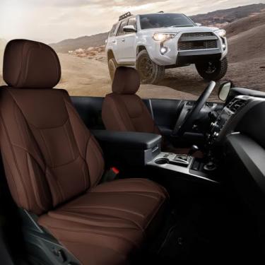 Imagem de Coverland Capas de assento de carro personalizadas compatíveis com Outback, CR-V, Tucson, Wrangler, GX 460 - Protetor de espuma viscoelástica antiderrapante de couro premium à prova d'água banco