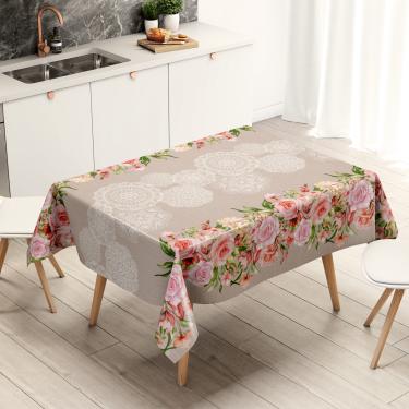 Imagem de Toalha De Mesa Térmica Pvc Renda Floral 0,70 X 1,00