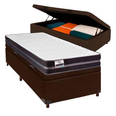 Imagem de Cama Box Bau Blindado Solteiro + Colchão Molas Ultralastic Bogota Inducol