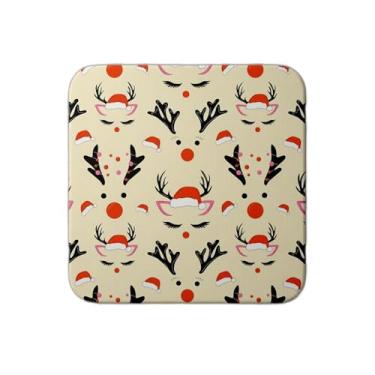 Imagem de Ladrilho Decorativo de Cerâmica com Estampa de Cervo de Natal e Guirlanda